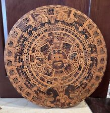 Vintage Aztec Calendar Hand Carved Wall Art 24