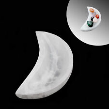 Selenite Crystal Crescent Moon Dish Charging Energy Bowl Approx 3x5