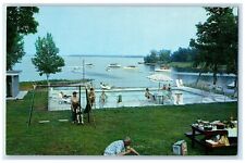 c1960s Monkey Island Airport Resort Bathing Grove Oklahoma OK Speedboat Postcard picture