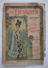Antique The Designer December 1898 Fashions and Millinery magazine COVER ONLY picture