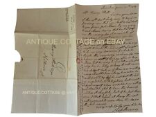1838 antique STAMPLESS COVER LETTER meriden nh SEN POMEROY new haven ct WHITE picture