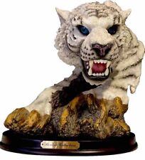 RARE VINTAGE SIBERIAN TIGER ART STATUE BLUE EYES REVERIE COLLECTION 10” picture