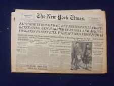 1941 DEC 20 NEW YORK TIMES - JAPANESE IN HONG KONG, BRITISH STILL FIGHT- NP 6485 picture