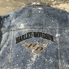 Harley Davidson Vintage Biker Blues Men’s Denim Jacket  Size 2XL **MADE IN USA** picture