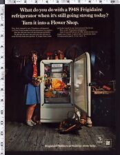 1969 Vintage Print Ad Frigidaire Refrigerator Flowers picture