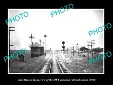 OLD 6 X 4 HISTORIC PHOTO OF SAN MARCOS TEXAS THE MKT Juct RAILROAD DEPOT c1940 picture