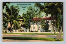 Miami FL-Florida, Modified Colonial Home, Antique c1948 Vintage Postcard picture