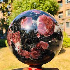 14.6LB Large Natural Garnet Sphere Crystal Firework Stone Ball Reiki Healing picture