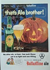 1955 Vintage Ballantine Ale XXX Halloween Pumpkin Print Ad picture