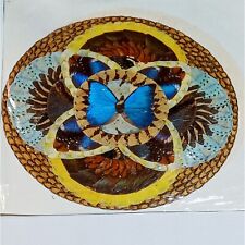Butterfly Wing Folk Art Floral Geometric Design Collage OOAK 17 x 17 B37 picture