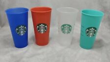 Starbucks Beverage Tumbler Cups 24 oz Colorful containers cold drink lot of 4 picture