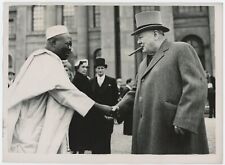8 June 1953 press photo of Churchill shaking hands with the Ooni of Ife picture