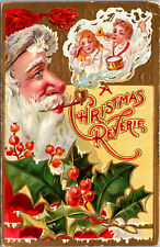 Vtg 1908 Christmas Reverie St Nicholas Santa Smoki Pipe Children Smoke Postcard picture
