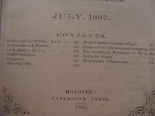 original DARTMOUTH COLLEGE -- july 1867 -- THE DARTMOUTH - 40pgs  picture