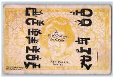 New York City NY Postcard Japanese Puzzle Secret Message 1907 Antique Posted picture