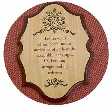 VTG Retro Wooden Plaque Psalm King James Bible Verse Wall Decor Kitsch 1980s 14” picture