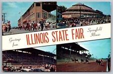Greetings Illinois State Fair Springfield Ill Multi View Cancel 1963 PM Postcard picture
