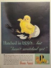 Bon Ami Non-Scratch Cleanser Chick Hasn't Scratched Yet Vintage Print Ad 1936 picture