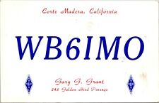 Vtg Ham Radio CB Amateur QSL QSO Card Postcard CALIFORNIA WB6IMO MADERA 1964 picture