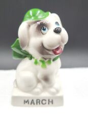 Vintage NORCREST Calendar DOG MARCH Puppy Porcelain Figurine JAPAN ST PATRICKS picture