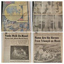 Apollo 11 Newspaper Lot 1969 Moon Landing Infograph picture