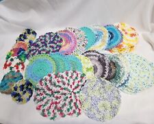 Vintage Crocheted Pot Holders Placemats Lot 40 Various Colors And Sizes Circles picture