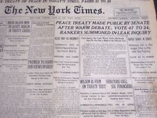 1919 JUNE 10 NEW YORK TIMES NEWSPAPER - PEACE TREATY MADE PUBLIC - NT 6657 picture