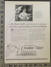 1927 CHARLES NESSLER NESTLE CIRCULINE PERMANENT HAIR WAVE HEALTH BEAUTY AD 29672 picture