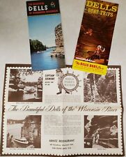 Wisconsin Dells, WI 1950s-60s Brochure Placemat Lot Boat Tours Captain Seymore picture