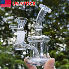 4.5 inch Mini Glass Bong Perc Premium Quality Water Pipe Hookah Bubbler w/Bowl picture