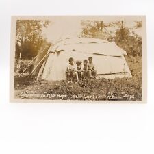 RPPC Chippewa Indian Boys Mille Lacs Lake Minnesota Unposted Real Photo Postcard picture