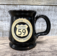 Highway Hwy 59 Deneen Pottery Hand Thrown Black Coffee Mug - Rare Find picture
