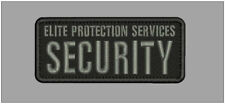 CUSTOM SECURITY EMBROIDERY PATCH 2X5 HOOK ON BACK  BLK/GRAY picture