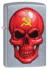 Zippo Lighter, Skull with Hammer and Sickle - Street Chrome 80490 picture