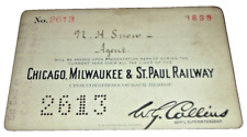 1898 MILWAUKEE ROAD MILW EMPLOYEE PASS #2613 picture