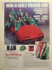 Vintage Print Ad 1983 Canada Dry Ginger Ale Hall & Oates Trans Am **See Descr** picture