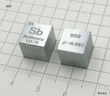 1 pcs 99.9% Purity Pure Antimony 10mm Cube Carved Element Periodic Table 6.7g picture