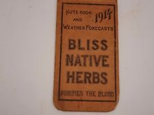 1914 Bliss Native Herbs Notebook and Weather Forecasts picture