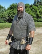 Medieval Viking Aluminium Butted Chain Mail Shirt Men Armor Large Size | Silver picture