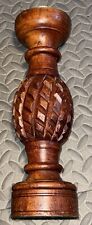 Brown Wood Candlestick Rustic Pineapple Shaped 12