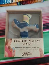 NIB Comforting Clay Cross Hand Held By Calypso Studio Millefori Clay  picture
