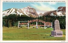 Great Divide, Alberta, Canada - Railroad Issued Linen Postcard - c1934 picture