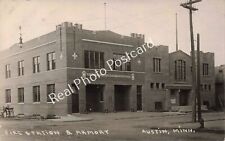RPPC Austin Minnesota Fire Station & Armory c1920 Real Photo Vintage Postcard picture