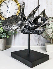 Jurassic '3 Horns' Triceratops Dinosaur Fossil Skeleton Statue With Stand 9