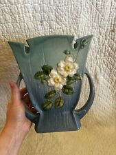 Rare Vintage Sky Blue Roseville Pottery Vase picture