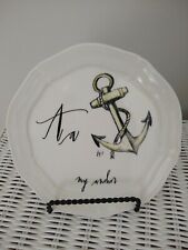 SOLD OUT~LINEA CARTA ANTHROPOLOGIE Alphabet Plate A-my anchor~NWT~D. Pyari picture