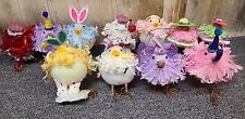 Lot Of Vintage Katherine's Collection Easter Chick Bunny Decor Fabric Figurine picture