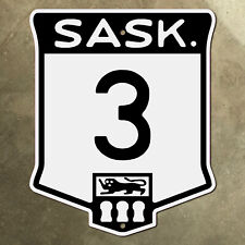 Saskatchewan provincial highway 3 route marker road sign Canada 1950s crest picture