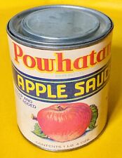 Vintage Ads Advertisement Food Can Label Apple Sauce Virginia Native American VA picture