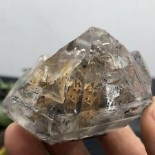 Rare large Hyaline Herkimer Diamond Crystal+yellow mud+moving water droplet 193G picture